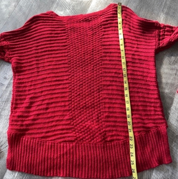 Maurices Red Knit Cable Sweater Top Women's XL Crew Neck Holiday Winter Classic - Picture 7 of 8